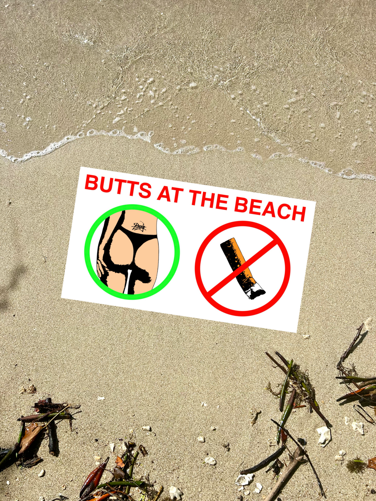 Butts at The Beach Sticker