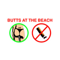 Butts at The Beach Sticker